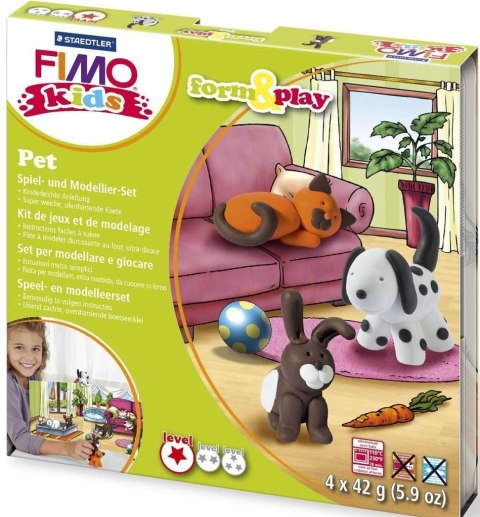 Zestaw Fimo Kids Form&Play 4 x 42g Zwierzaki