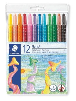 Kredki wykręcane - Twistery woskowe 12 kolorów