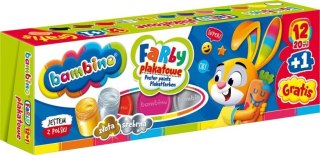 Farby plakatowe 12 kolorów 20ml BAMBINO