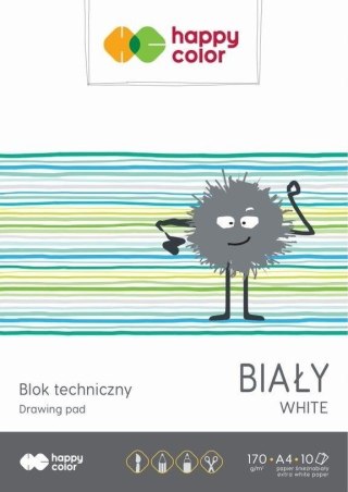 Blok techniczny biały A4/10K HAPPY COLOR