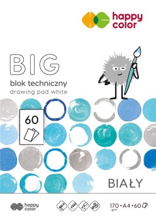 Blok techniczny biały A4/60K BIG HAPPY COLOR