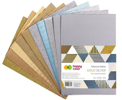 Tektura falista A4/10K mix gold/silver HAPPY COLOR Tektura falista A4/10K mix gold/silver HAPPY COLOR