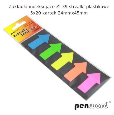 Zakładki indeksujące 24x45mm 5x20szt strzałki