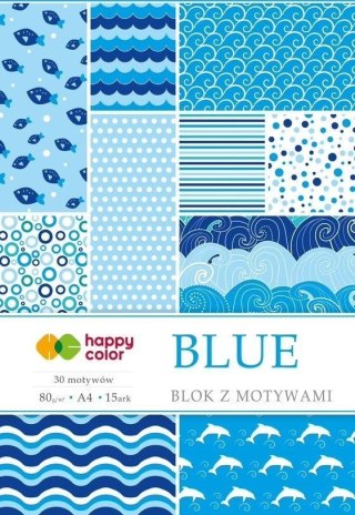 Blok z motywami Blue A4/15K 80g HAPPY COLOR