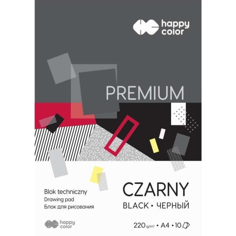 Blok techniczny czarny A4/10K Premium HAPPY COLOR