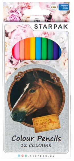 Kredki ołówkowe 12 kolorów Horses