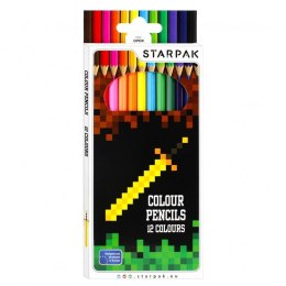 Kredki ołówkowe 12 kolorów Pixel Game