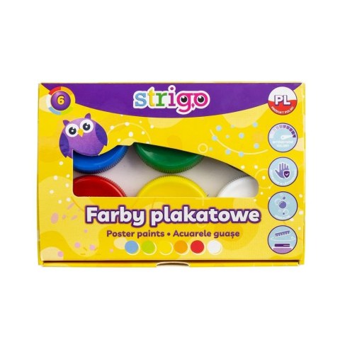 Farby plakatowe 6 kolorów STRIGO