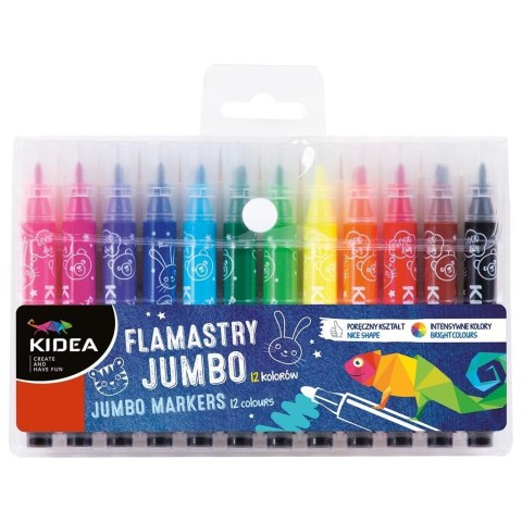 Flamastry Jumbo 12 kolorów KIDEA