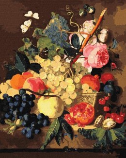 Malowanie po numerach - Koszyk z owocami 40x50cm
