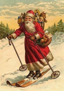 Karnet ST257 B6 + koperta Święta Mikołaj narty