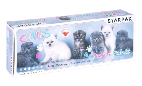 Farby plakatowe 12kol/20ml Cuties koty Farby plakatowe 12kol/20ml Cuties koty
