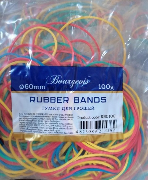 Gumki recepturki 60 mm 100g mix kolorów FRESH Gumki recepturki 60 mm 100g mix kolorów FRESH