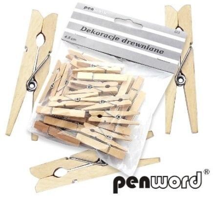 Klamerki drewniane 4,5cm 24szt Klamerki drewniane 4,5cm 24szt