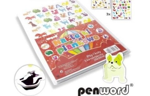 Naklejki piankowe koty i psy 20x30cm 5szt Naklejki piankowe koty i psy 20x30cm 5szt