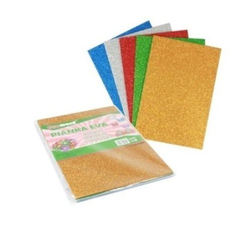 Pianka brokatowa mix 20x30cm 5szt Pianka brokatowa mix 20x30cm 5szt