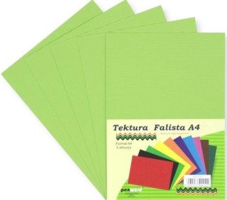 Tektura A4 falista pistacjowa 5szt