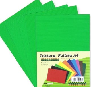 Tektura A4 falista zielona 5szt