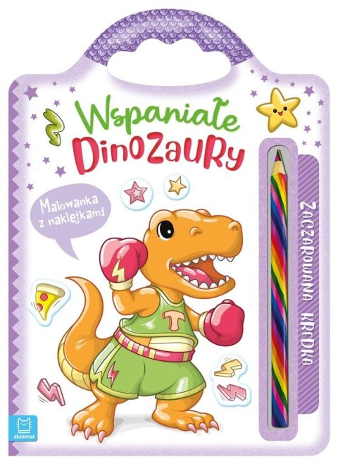 Wspaniałe dinozaury. Malowanka z naklejkami