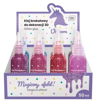 Klej do dekoracji brokatowy 50ml Unicorn (12szt)