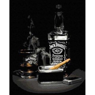 Malowanie po numerach - Whisky z cygarem 40x50cm