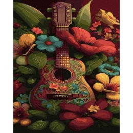 Malowanie po numerach - Gitara w ogrodzie 40x50cm