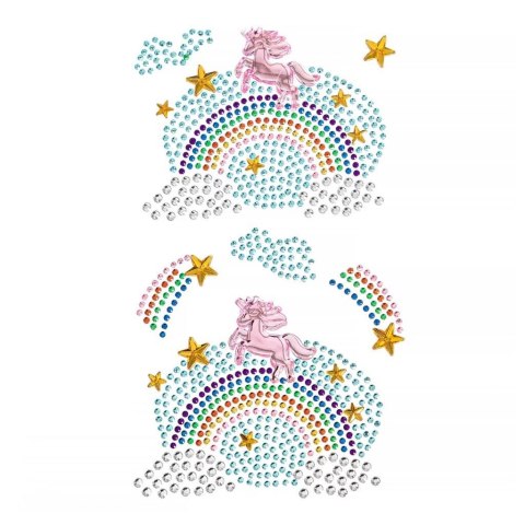 Naklejki z kryształkami jednorożce i tęcze 7szt