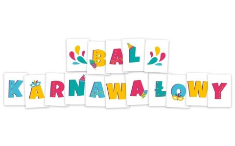 Litery dekoracyjne - Bal karnawałowy 16el Litery dekoracyjne - Bal karnawałowy 16el