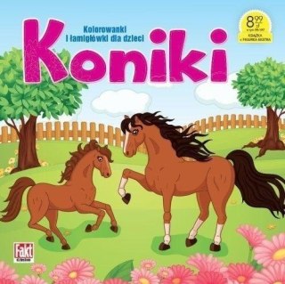 Kolorowanki i łamigłówki dla dzieci. Koniki