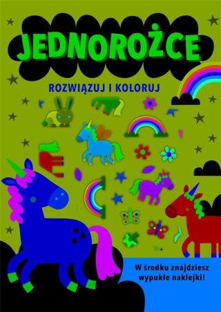 Rozwiązuj i koloruj. Jednorożce