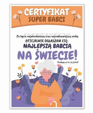 Certyfikat A4 Dzień Super Babci 5szt