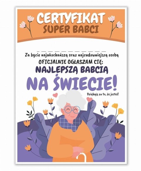 Certyfikat A4 Dzień Super Babci 5szt