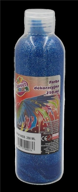 Farba dekoracyjna brokatowa niebieska 250ml