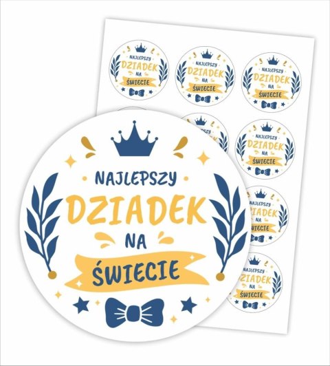 Naklejki - Najlepszy dziadek napis 12szt.