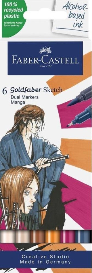 Pisak dwustronny Goldfaber Sketch manga 6 kolorów