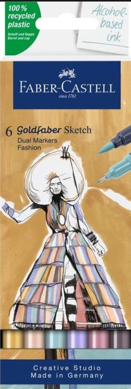 Pisak dwustronny Goldfaber fashion 6 kolorów