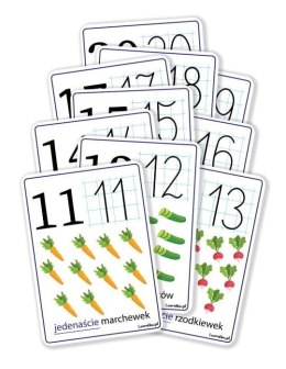 Plansze edukacyjne A4 - Cyfry 11-20 10 kart