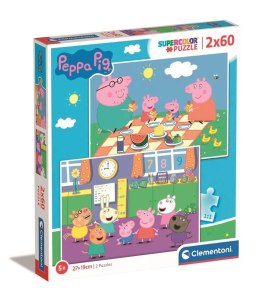 Puzzle 2x60 Super Kolor Świnka Peppa