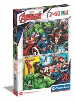 Puzzle 2x60 Super kolor The Avengers