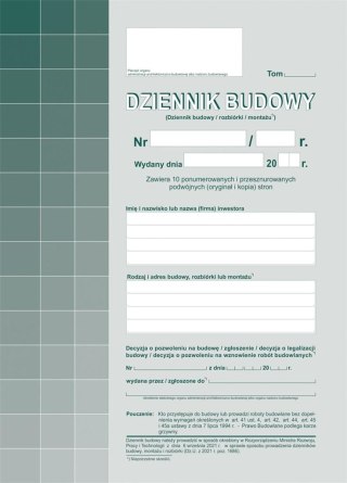 Dziennik budowy 603-S1