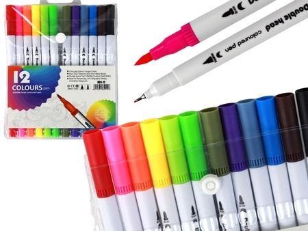 Pisaki dwustronne w organizerze 12szt Pisaki dwustronne w organizerze 12szt