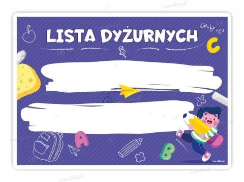 Tablica dyżurnych A4 fioletowa Tablica dyżurnych A4 fioletowa