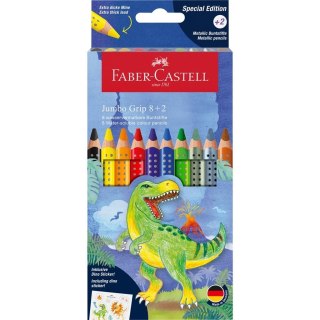 Kredki Jumbo Grip Dinozaury 8 kol. FABER CASTELL