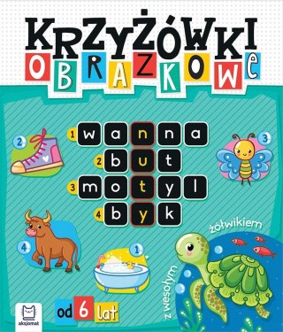 Krzyżówki obrazkowe z wesołym żółwikiem. Od 6 lat