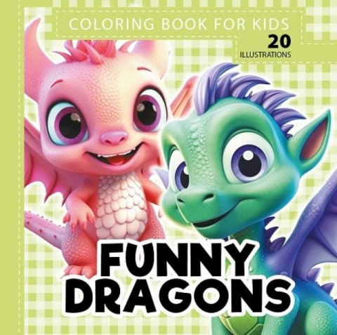 Kolorowanka 160x160 Funny dragons Smoki zielony Kolorowanka 160x160 Funny dragons Smoki zielony