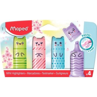 Zakreślacz mini Kawaii Pastel mix 4szt MAPED