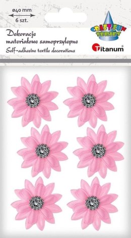 Dekoracje samoprzylepne 3D kwiaty różowe 6szt