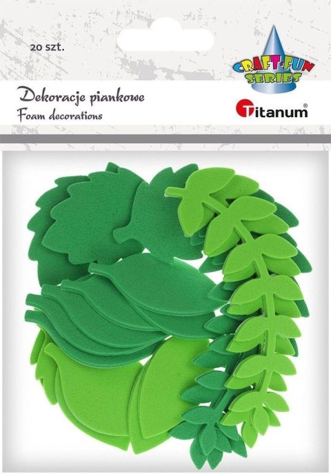 Naklejki piankowe liście paproci 27x85mm 20szt Naklejki piankowe liście paproci 27x85mm 20szt