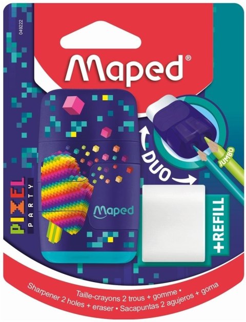 Temperówka z gumką Connect Pixel 2 otwory MAPED