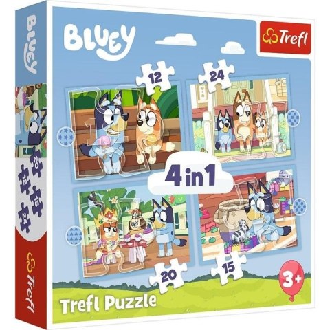 Puzzle 4w1 Bluey i jego świat